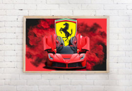 Poster Ferrari met logo, exclusief