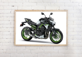 Poster Kawasaki Z900 , zwart groen /zwart groen wit
