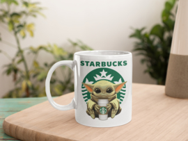 Witte mok - Baby Yoda HUG Starbucks