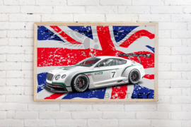 Poster Bentley met tekst ,op vlag, exclusief