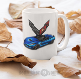 Mok  Corvette blauw met logo