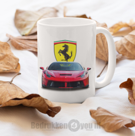 Mok  Ferrari met logo wit handvat