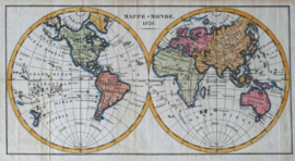 Poster Oude Wereldkaart 1826 - 85x46 cm