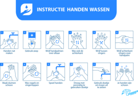 Instructie handen wassen , sticker