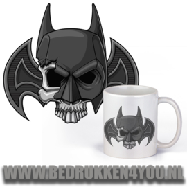 Witte mok - superhero - Batman skull