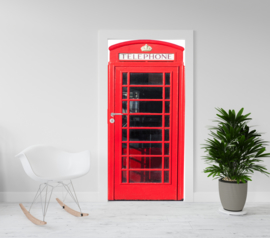 Deurposter - deursticker Engelse rode telefooncel
