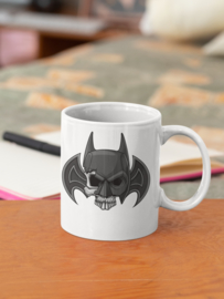 Witte mok - superhero - Batman skull