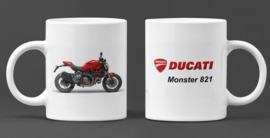 Mok  met afbeelding Ducati Monster 821 -  met tekst