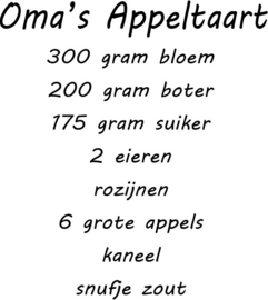 Muursticker recept Oma's Appeltaart