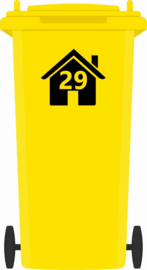 Huisnummer in Huis voor Kliko / mini container