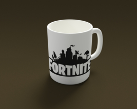 Witte mok Fortnite zwart - wit