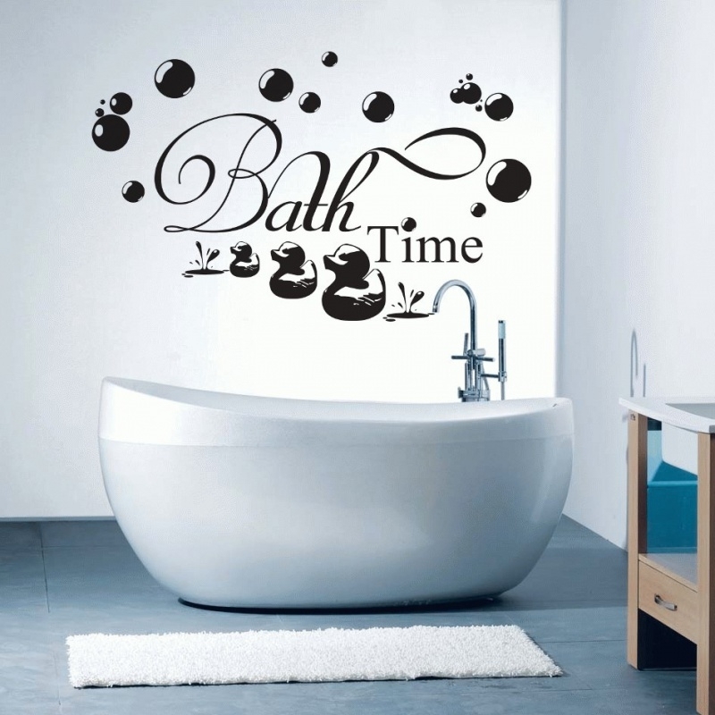 rivier paraplu stapel Muursticker Bath Time (Kleur Vinyl: zwart ) | Badkamer / Toilet |  Bedrukken4you