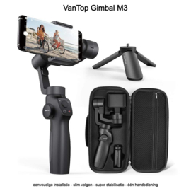 Vantop Gimbal Smartphone Stabilizer -Nimbal M3 - Voor iOS & Android - 3-assig - Zwart