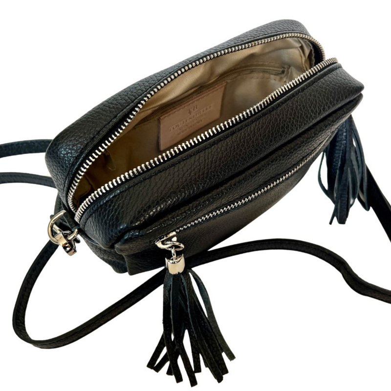 Festival Crossbody Tasje Franje Rits Zwart