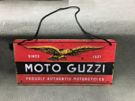 Moto Guzzi Blikken bord, 10x20cm om op te hangen