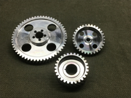 DISTRIBUTIESET TANDWIELEN GROTE MODELLEN / Moto Guzzi Timing gear kit steel tilted teethed - big models