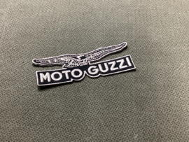 Moto Guzzi Patch zwart-zilver 10x3,5 cm