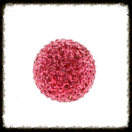 Strass klankbol roze - 16mm