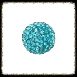 Strass klankbol turquoise - 16mm