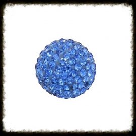 Strass klankbol blauw - 16mm