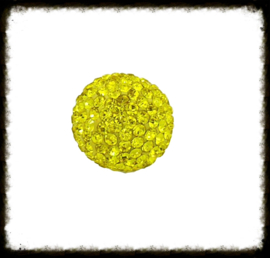 Strass klankbol geel - 16mm