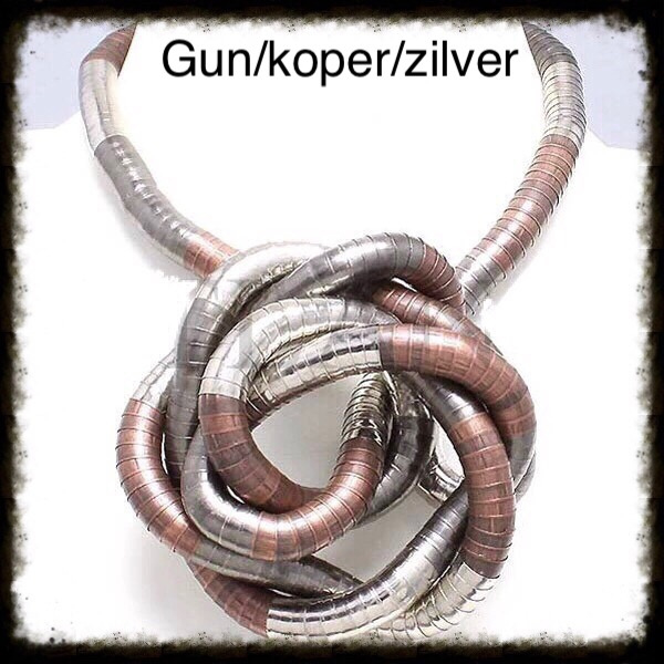 Flexibele Buigbare Ketting Gun-Koper-Zilver (kleuren breed en smal)