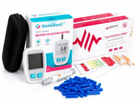 Bloedsuikermeter Startset + 2 Cholesteroltesten