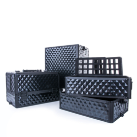 XXXL Trolley Diamond 3D Zwart Met Zwart Beslag