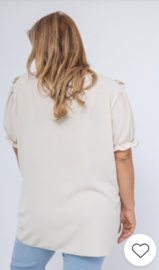 Effen top met pofmouwtjes in 3 kleuren