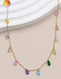 Ketting Met Gekleurde Kristallen