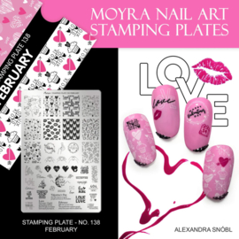 Moyra Stamping Plate 138 -  February - met gratis Tryon Sheet