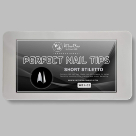 WowBao Perfect Nail Tips | Short Stiletto NATURAL WB1-02 500st