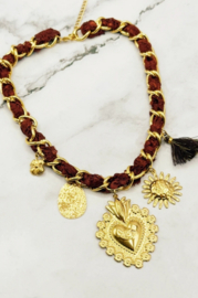 Lint ketting met bedels
