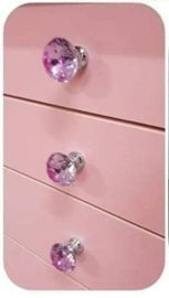 LS Beauty Design Nageltafel Met Afzuiging - Grijs/Roze Met Steentjes