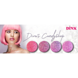 Diva Hema Free Gellak Diva's Cotton Candy Collection + Diamond Glitter Diva's  Cotton Candy Collection