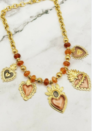 Ketting met kralen en barokke bedels