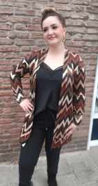 Blouson vestje met print bruin