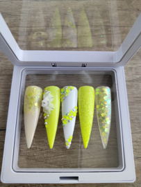 Summer Neon Yellow Press On Set