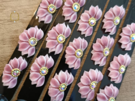 Lianco 3D Acryl bloem Aubergine Met Rozet - nr. 17