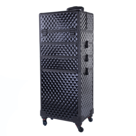 XXXL Trolley Diamond 3D Zwart Met Zwart Beslag