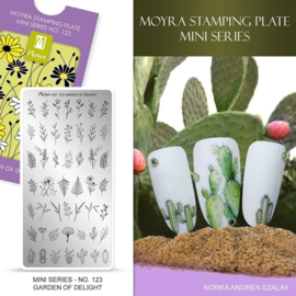 Moyra Mini Stamping Plate 123 - Garden of Delight