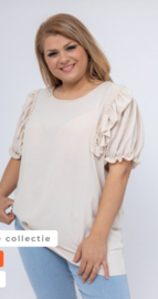 Effen top met pofmouwtjes in 3 kleuren