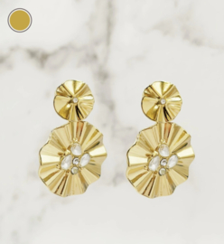 Hangende Oorbellen Met Parels En Strass Steentjes