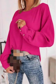Blouse  Kantbewerking Rug - Fuchsia