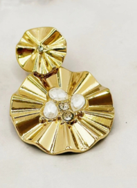 Hangende Oorbellen Met Parels En Strass Steentjes
