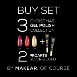 MAKEAR Very X-mas set - 3x UV Gel Polish + 2x Proart Paint gel