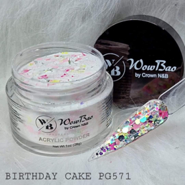PG571 Birthday Cake WowBao Acrylic Glitter Powder - 28g