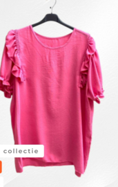 Effen top met pofmouwtjes in 3 kleuren