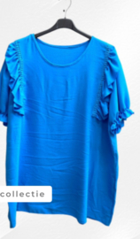 Effen top met pofmouwtjes in 3 kleuren