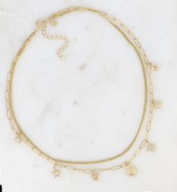 2-Rijige Ketting Met Bedeltjes